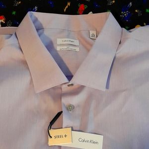 Men's  Calvin Klein long sleeve shirt lavender size 22,35/38